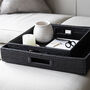 Marbury Black Rattan Square Tray, thumbnail 4 of 4