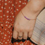 Gold Tone Purple Chalcedony Crystal Bracelet, thumbnail 1 of 3