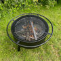Sun And Moon Fire Pit With Spark Guard, Poker And Cover, thumbnail 10 of 12