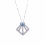 Blue Topaz Art Deco 925 Sterling Silver Necklace, thumbnail 2 of 3
