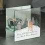 Personalised Christmas Deer Glass Tea Light Candle Holder, thumbnail 2 of 5