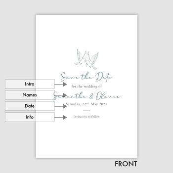 Calligraphy Personalised Save The Date Cards, 4 of 5