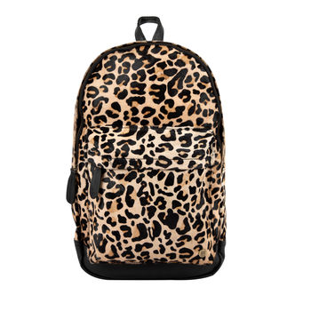 Classic Leather Backpack In Leopard Print Pony Hair, 3 of 10