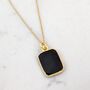 'The Rectangle' Black Onyx Gold Plated Necklace, thumbnail 2 of 9