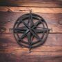 Metal Compass Garden Wall Fence Feature Decoration Sign, thumbnail 1 of 6