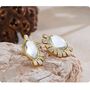 Monaco D’or Gold Crystal Vintage Gala Charm Flower Earrings, thumbnail 3 of 4