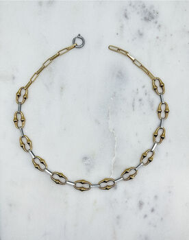 Connections Two Tone Choker Necklace, 2 of 6