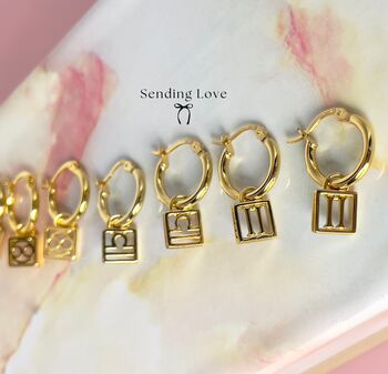 Leo Zodiac Charm Earrings Gift For Her Valentines Day, 3 of 5