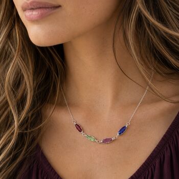 Oval Family Birthstone Link Necklace, 3 of 6
