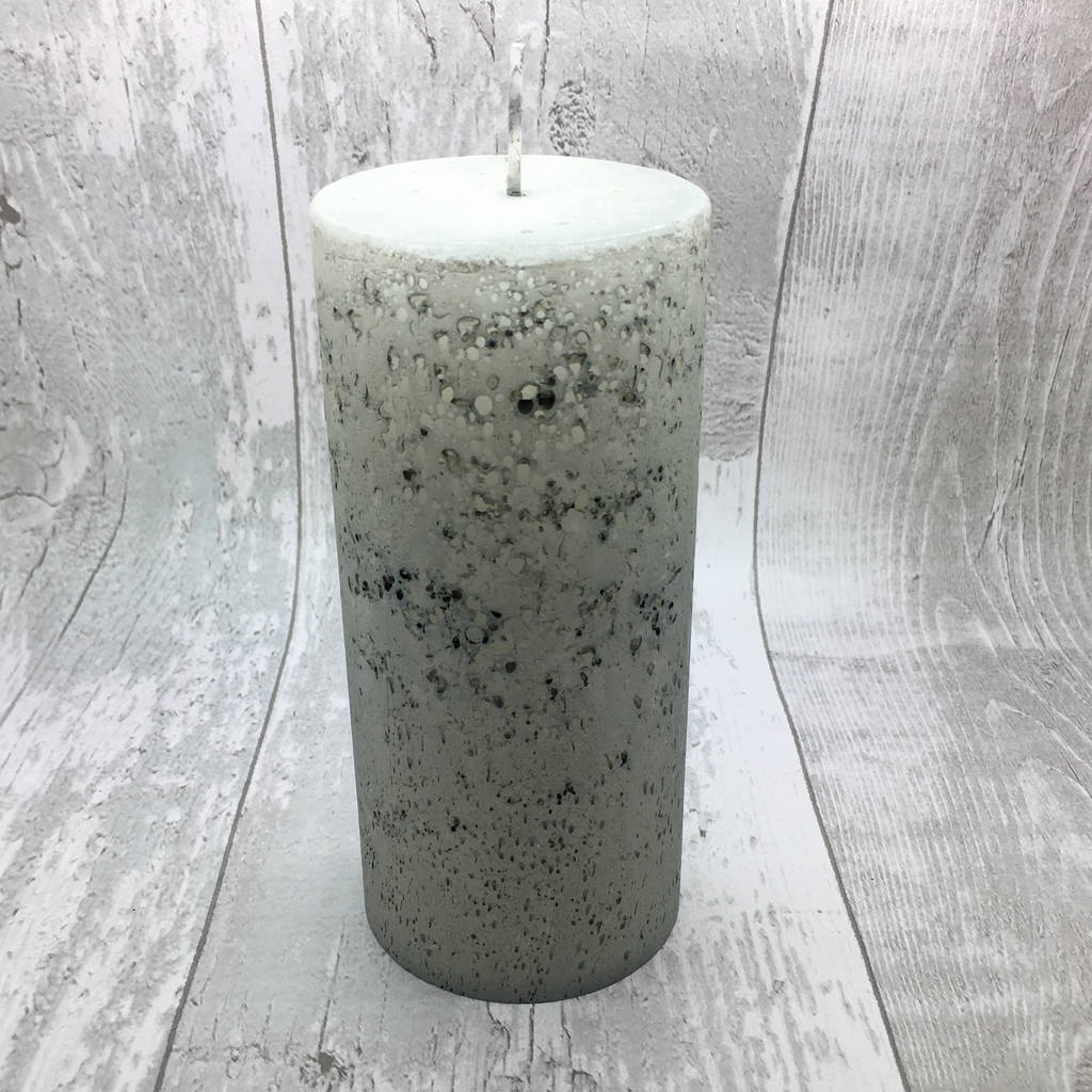 antique grey pillar candle by g decor