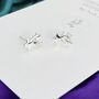 Sterling Silver Two Star Crystal Stud Earrings, thumbnail 3 of 5