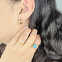 Mini Gold Plated Minimalist Huggie Earrings, thumbnail 2 of 4