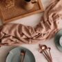 Brooklyn Washed Linen Salmon Tablecloth, thumbnail 1 of 5
