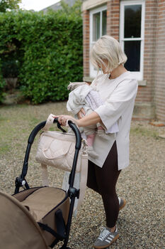 Quilted Changing Stroller Bag Beige/Scallop, 6 of 9