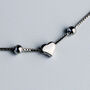 Sterling Silver Heart Bead Anklet, thumbnail 3 of 5