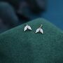 Sterling Silver Cz Marquise Leaf Duo Stud Earrings, thumbnail 6 of 12