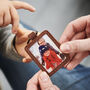 Personalised Leather Keyring With Metal Photo Insert, thumbnail 1 of 9
