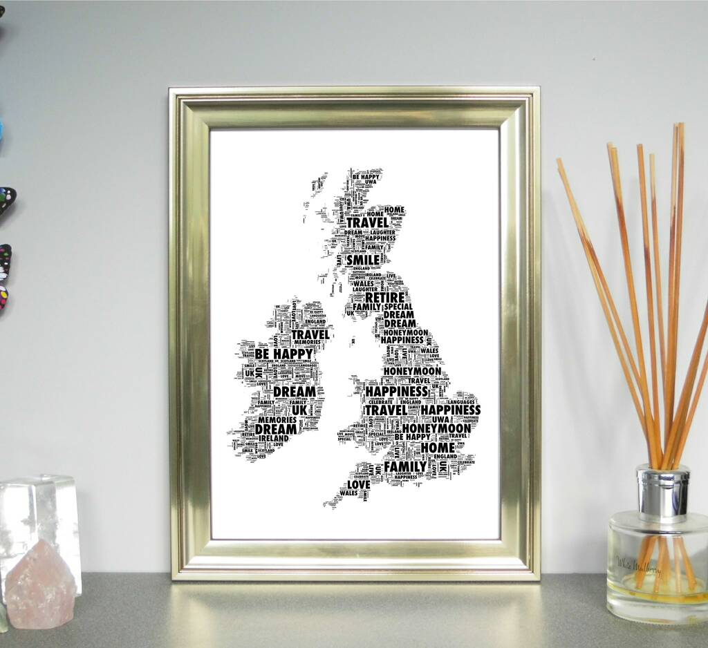 Country Map Personalised Print, 1 of 9