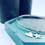 Sterling Silver Textured Charm Bangle, thumbnail 1 of 2