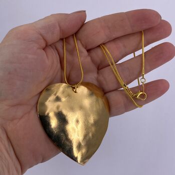 Hand Hammered Valentine Heart Necklace On Chain, 5 of 7