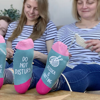 Do Not Disturb, Personalised Knitting Socks, 2 of 6