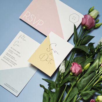 Mnmlst Colour Block Wedding Save The Date Cards, 2 of 5
