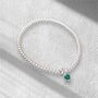 Sterling Silver May Heart Birthstone Bracelet, thumbnail 4 of 9