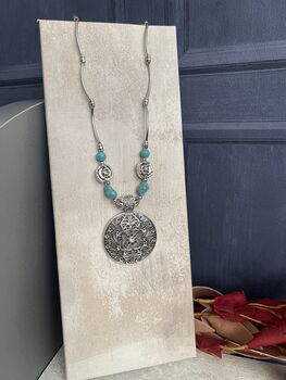 Turquoise And Silver Statement Necklace, 5 of 7