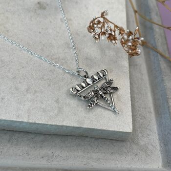 925 Sterling Silver Dragonfly Moon Phases Necklace, 5 of 12