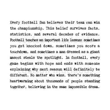 American Football Card, 2 of 6