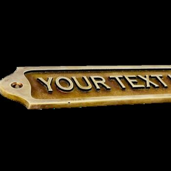 Personalised Vintage Solid Brass Bronze Door Name Plate Sign, 3 of 10