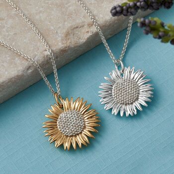 Sunflower Silver Necklace Large, 2 of 11
