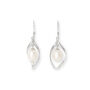 Gratia Cultured Freshwater Pearl Drop Earrings In Silver Swirls, thumbnail 2 of 3