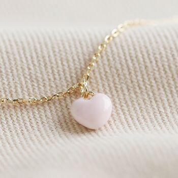 Tiny Enamel Heart Necklace, 7 of 11