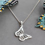Sterling Silver Blue Monarch Butterfly Necklace, thumbnail 1 of 5