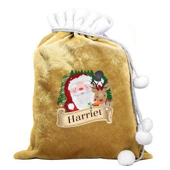 Personalised Christmas Santa Gold Sack, 2 of 3