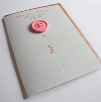 Personalised New Baby Cute As A Button Card, 4 of 5