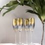 Set Of Four Gold Dipped Champagne Flute, thumbnail 1 of 3
