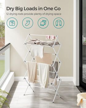 Foldable Clothes Airer Laundry Drying Rack, 2 of 7