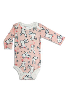 Pink Rabbit Baby Bodysuit |Soft Cotton | 0 24 Months, 3 of 6