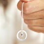 Personalised Name Sterling Silver Family Ring And Birthstone Charm Necklace, thumbnail 1 of 10