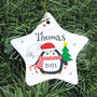 Personalised Christmas Penguin Star Decoration, thumbnail 1 of 3