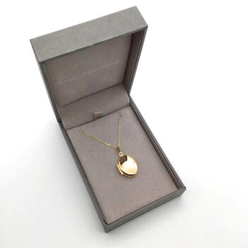 9ct Solid Gold Oval Locket Necklace, 6 of 7