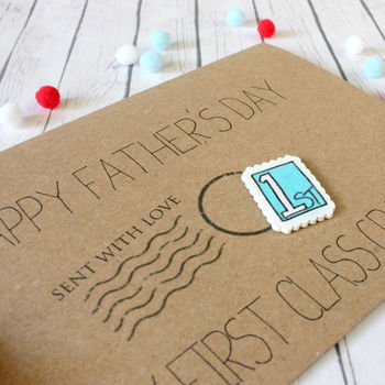 Personalised First Class Grandad Father's Day Card, 5 of 8