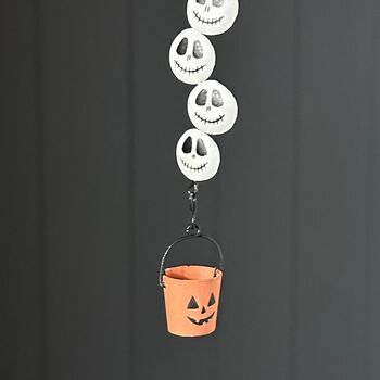 Skeleton Faces And Bucket Hanging Halloween Decoration, 3 of 3