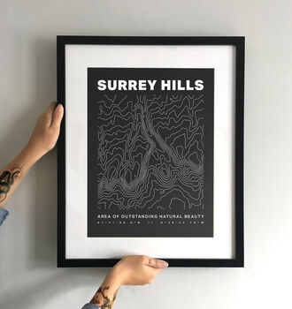 Surrey Hills Contours Art Print, 3 of 5