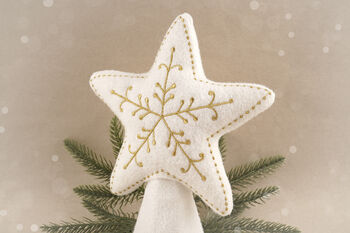 Christmas Felt Gold Star Tree Topper | Festive Decor | Christmas Decoration | Seasonal, 2 of 7
