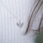 Silver Textured Double Heart Pendant, thumbnail 2 of 6