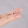 Cat Cz Stud Earrings, Cute Animal Earrings, Sterling Silver, thumbnail 2 of 8