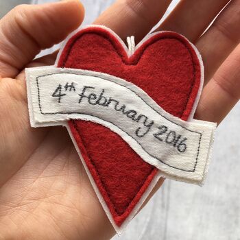Personalised Embroidered Heart Keepsake Card, 3 of 4